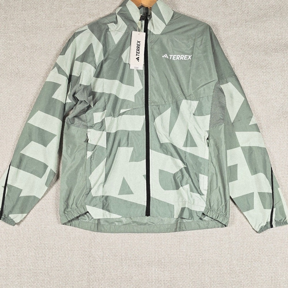 NWT‎ Adidas Terrex WIND Jacket Women's Lightweight Trail Running Green Size M